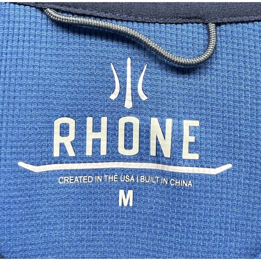 Rhone X Peloton Mens Size M Blue Long Sleeve 1/4 Zip Pullover Shirt (J6) - Picture 2 of 7